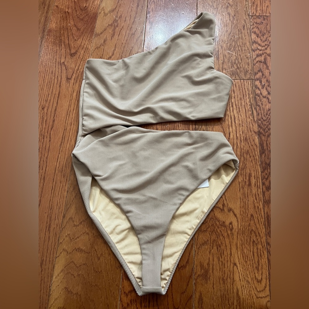 Beach Riot Celine One-Piece Ribbed Cutout Swimsuit NWT